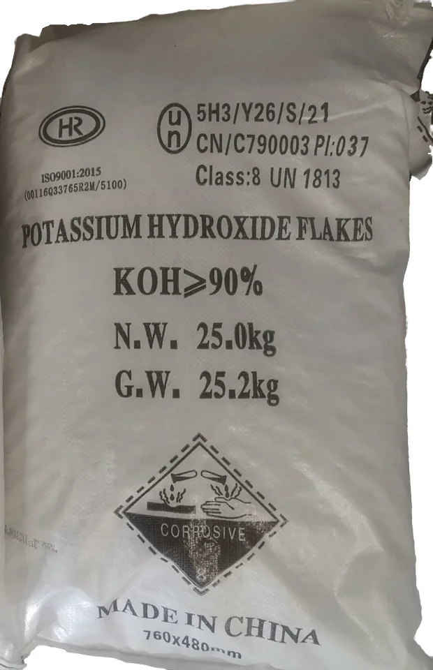 Industrial Grade Potassium Hydroxide 90% Flakes KOH with Sodium Carbonate