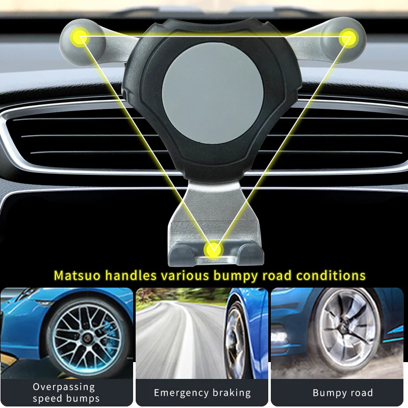 Car universal mobile phone navigation gravity mount for car air vent dashboard rotatable navigation mount accessories