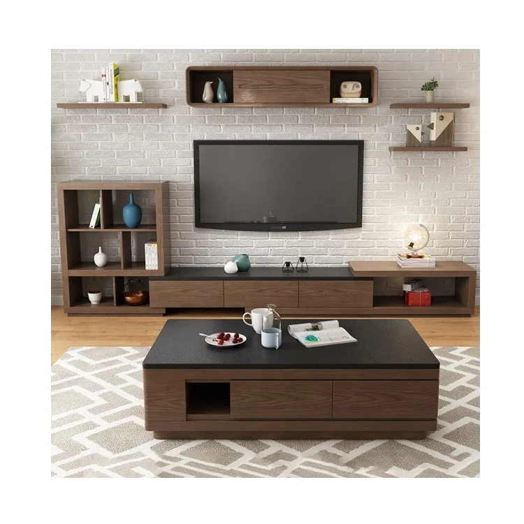 wooden living room home furniture modern luxury wall glass door tv stand cabinets