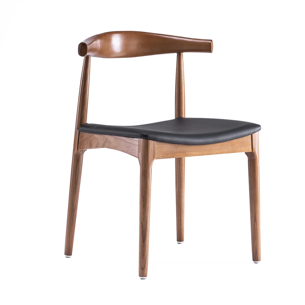 
mid century modern ox horn dining chair vintage leather chair for restaurant 