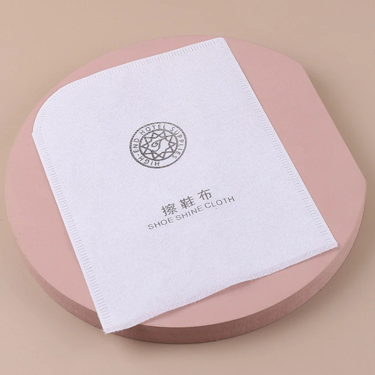 UG Disposable Wholesale Hotel Supplies Custom Shoe Shine Cloth White Hotel Shoe Mitt