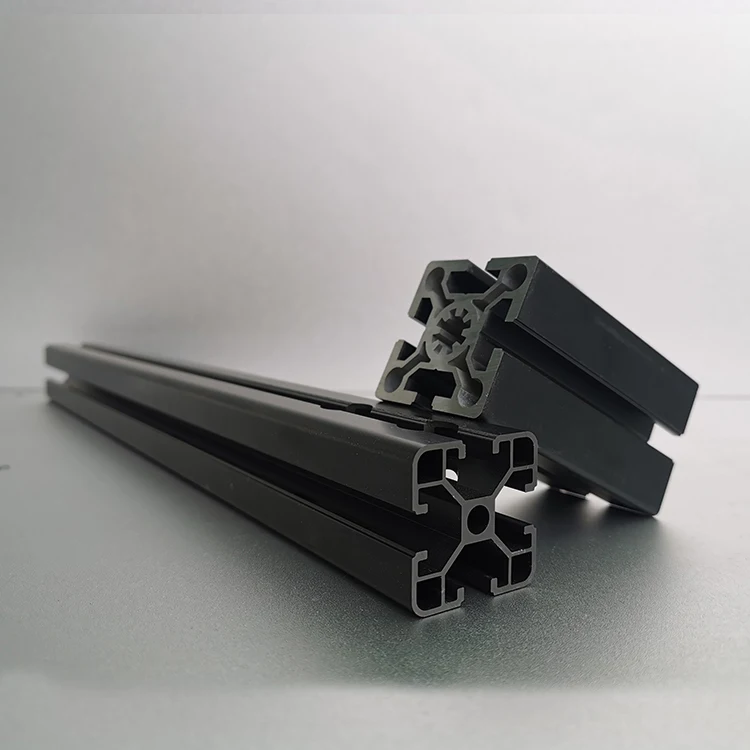 black anodize T slot 2020 3030 4040 5050 8080 extruded aluminum alloy frame profile aluminum extrusion industrial alu profile