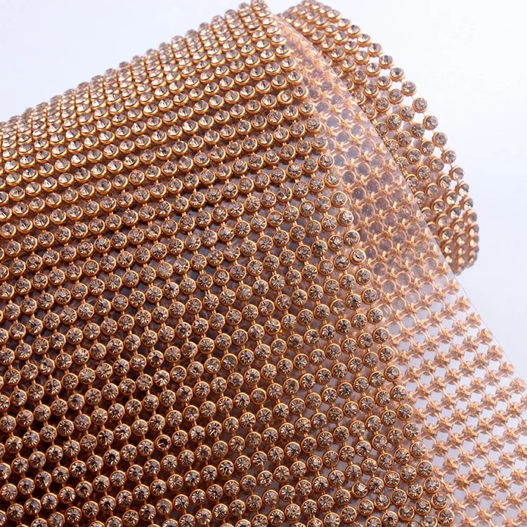 YALI Bling Bling Crystal AB Rhinestone Mesh Fabric For Shoes