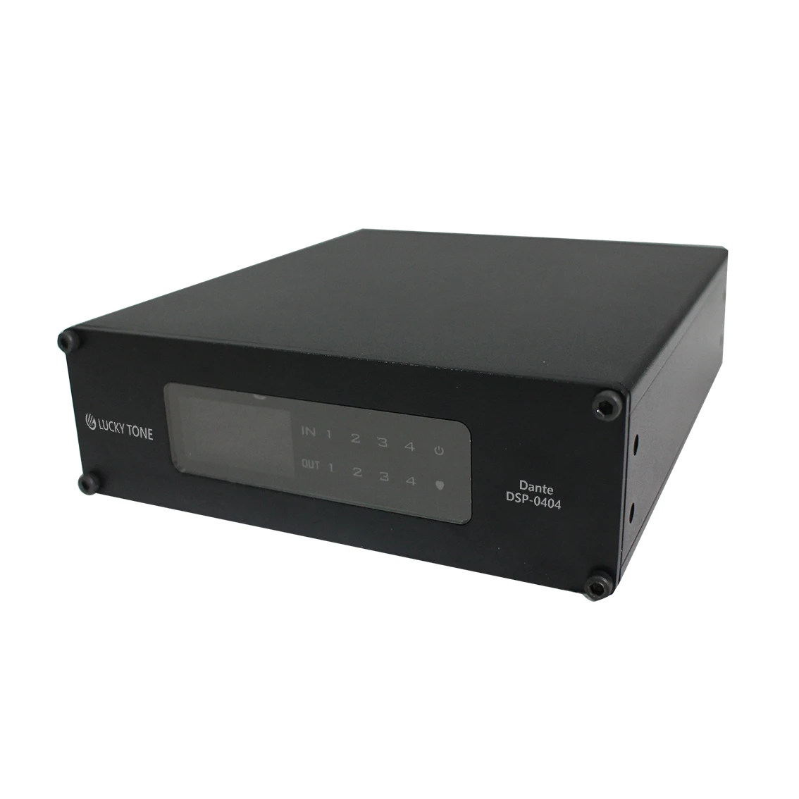 DSP integrated 5 band PEQ 4x4 output I/O interface Dante Audio system with Limiter compressor