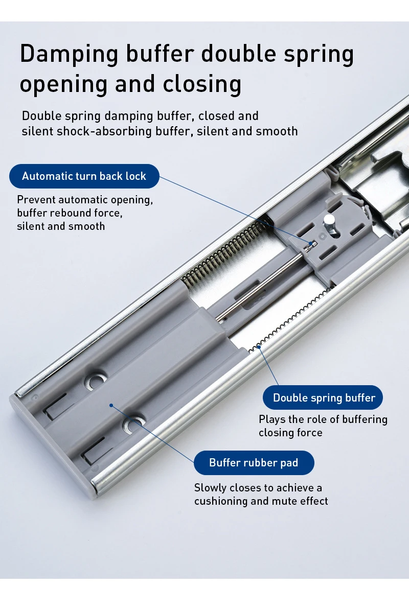 Cheap Full Extension Drawer Slide Rail Telescopic Heavy Duty Table Cold Rolled Steel Drawer Slide Rail
