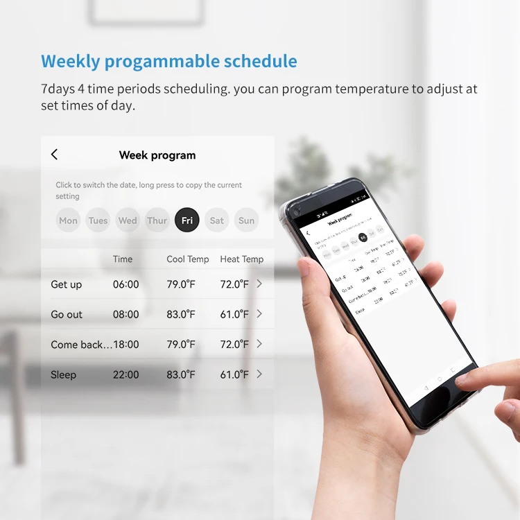 Hvac Heat Pump Heating And Cooling 24v Digital Wireless Thermostat