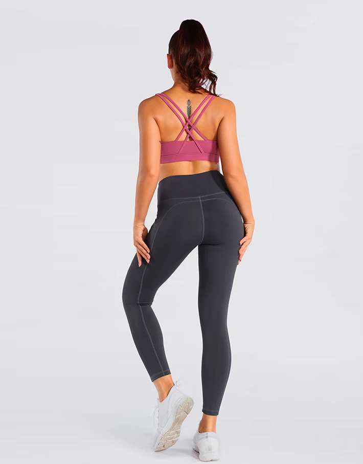 Women High Waist Sports Short Workout Running Leggings Female Yoga Shorts With Side Pocket