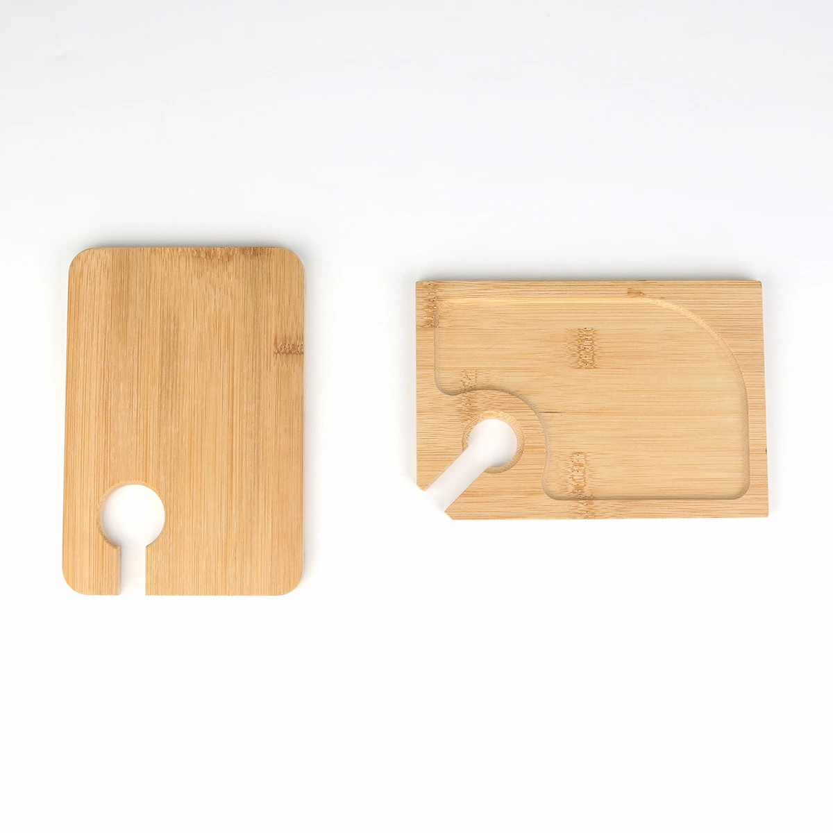 Wholesale Wine and Snack Appetizer Bamboo Plate Party Service Tray With Glass Cup Holder