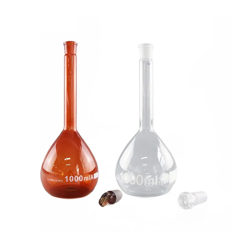 volumetric flask 100ml 500ml 1000ml borosilicate volumetric flask