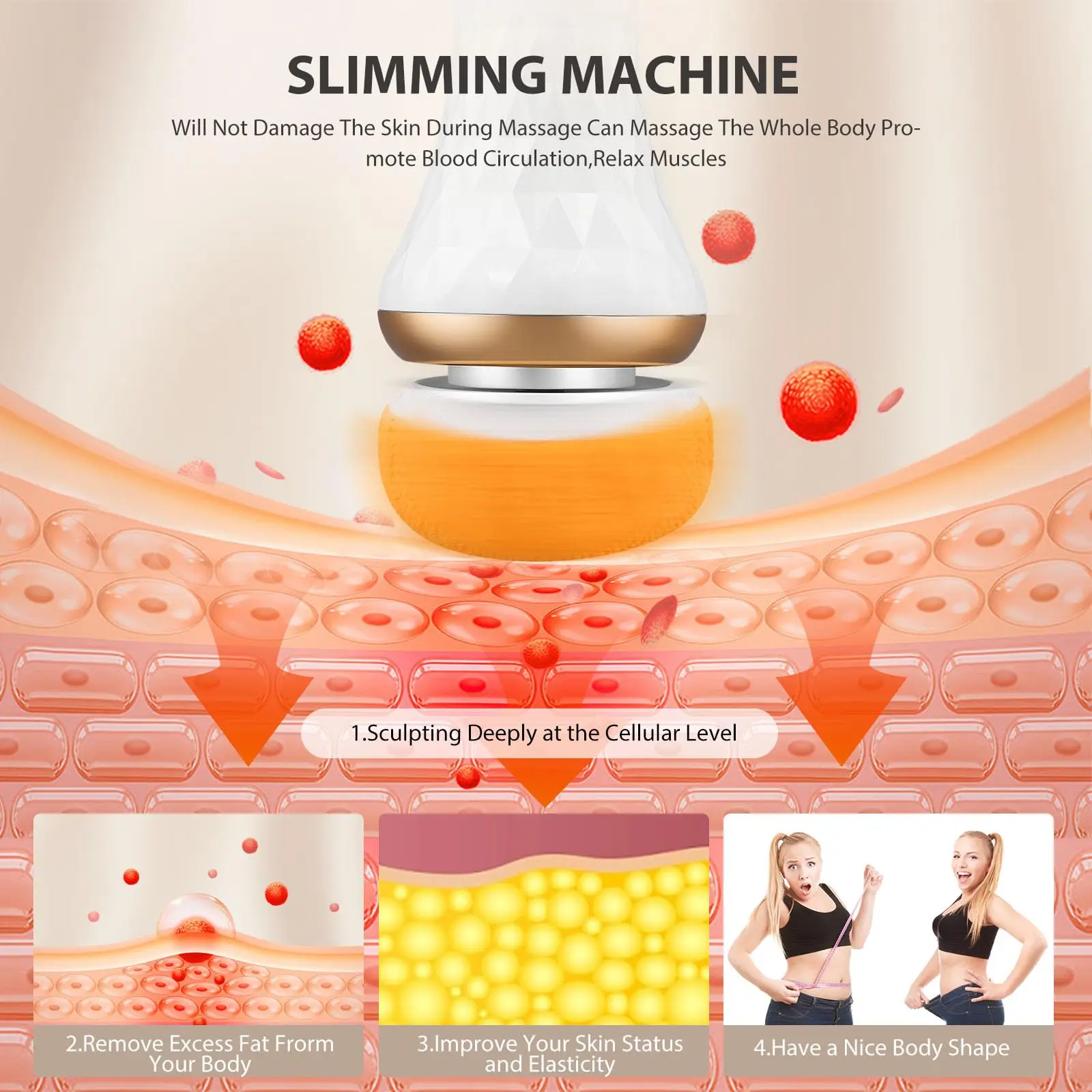 2024 New Body Slimming Handheld Body Sculpting Machine Hand Held Massager Electric Anti Cellulite Massager Hammer