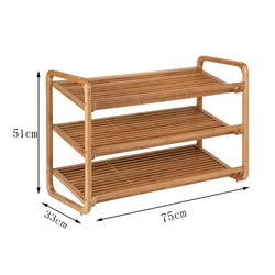 Скандинавский деревянный современный Крытый стеллаж для обуви полка с органайзер для хранения шкаф 3 слой бамбукового волокна и полки для обуви