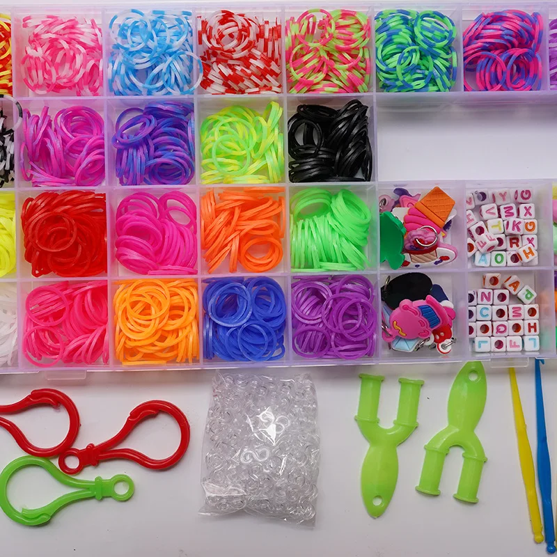Wholesale New Design Girls Gift Improve Imagination Loom Bands Kit Loom Set Rubber Band Kit