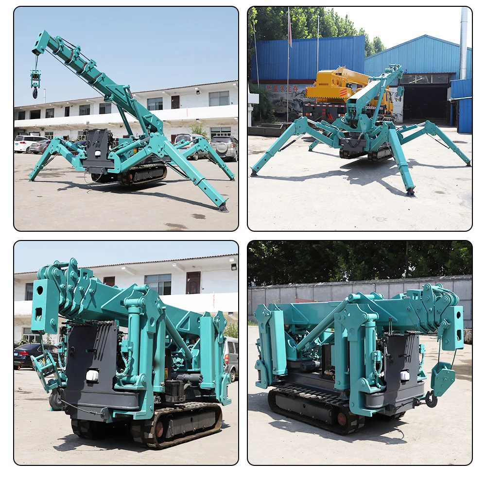 indoor outdoor Mini Portable Crawler crane 1 ton 2 ton 3 ton remote control automatic telescopic boom  Spider Crane price