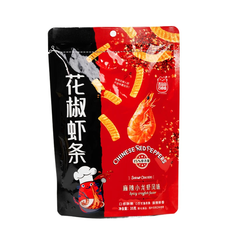 New Hot Exotic Seafood flavor crispy potato chips 15% shrimp content Chinese red peppers shrimp crackers