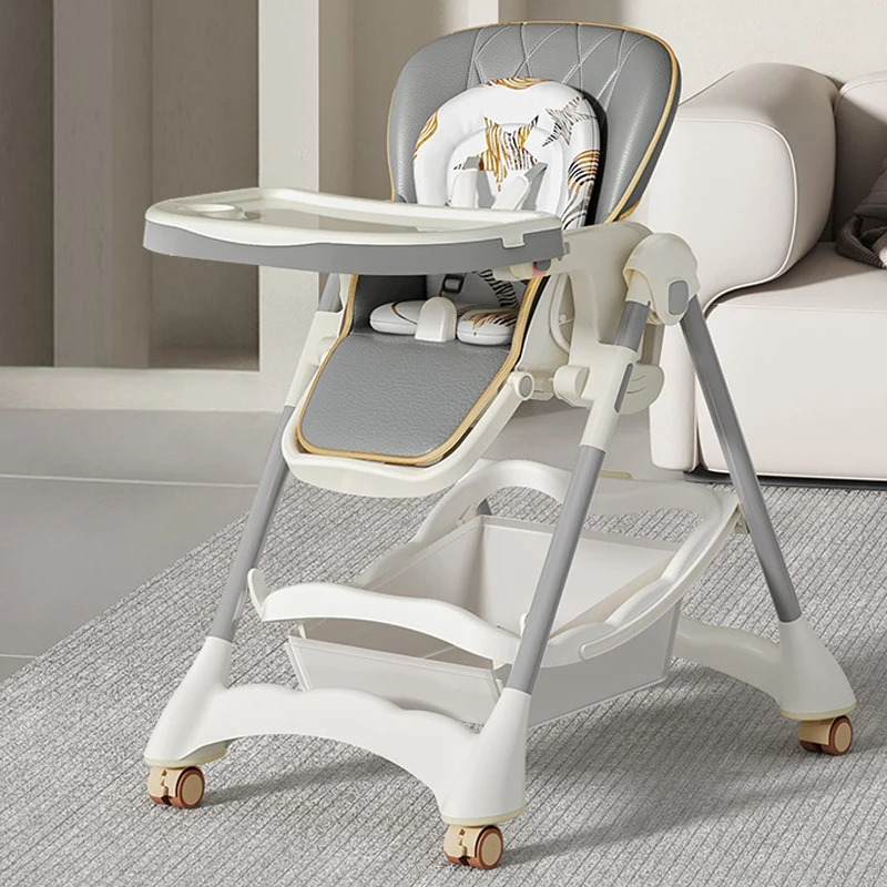 Wholesale Multi Functional Baby Dining Food Chair Metal Plastic Kids High Chair Baby Feeding Eating High Chair With Soft Cushion