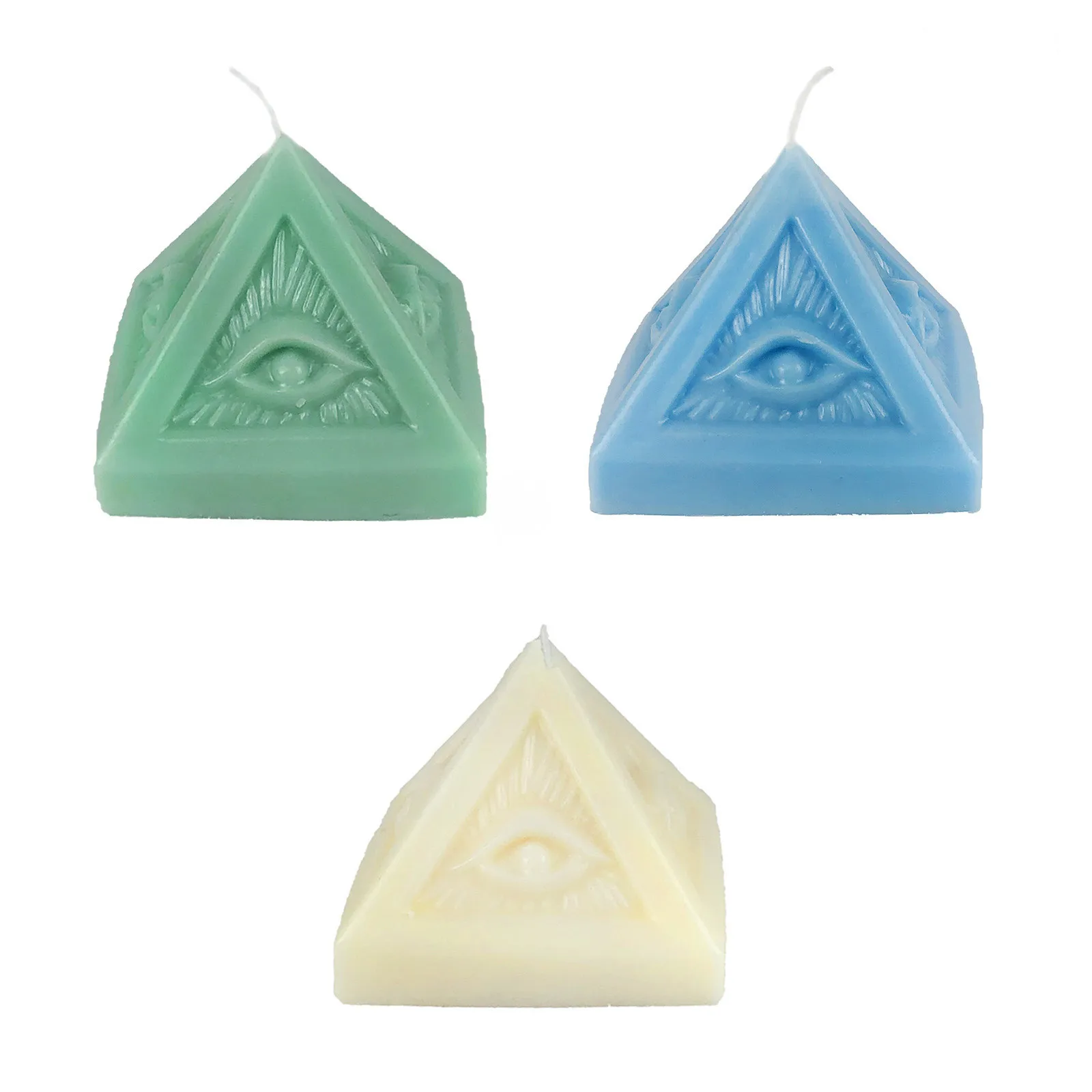 Wholesale High Quality Pyramid Eye In The Sky Carved Black Candles for Decoration