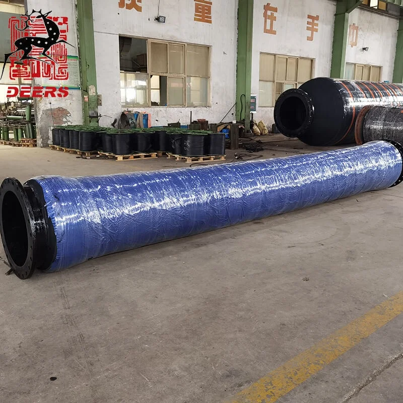 Durable dia 250mm dredging discharge hose with flange connector