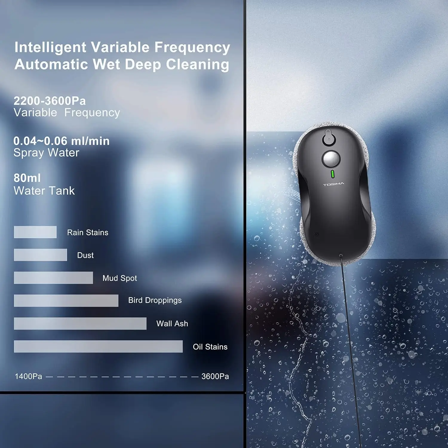 Window Cleaning Robot - Dual Direction Auto-Spray Smart Window Cleaner with Triple Safety System, Smart Navigation