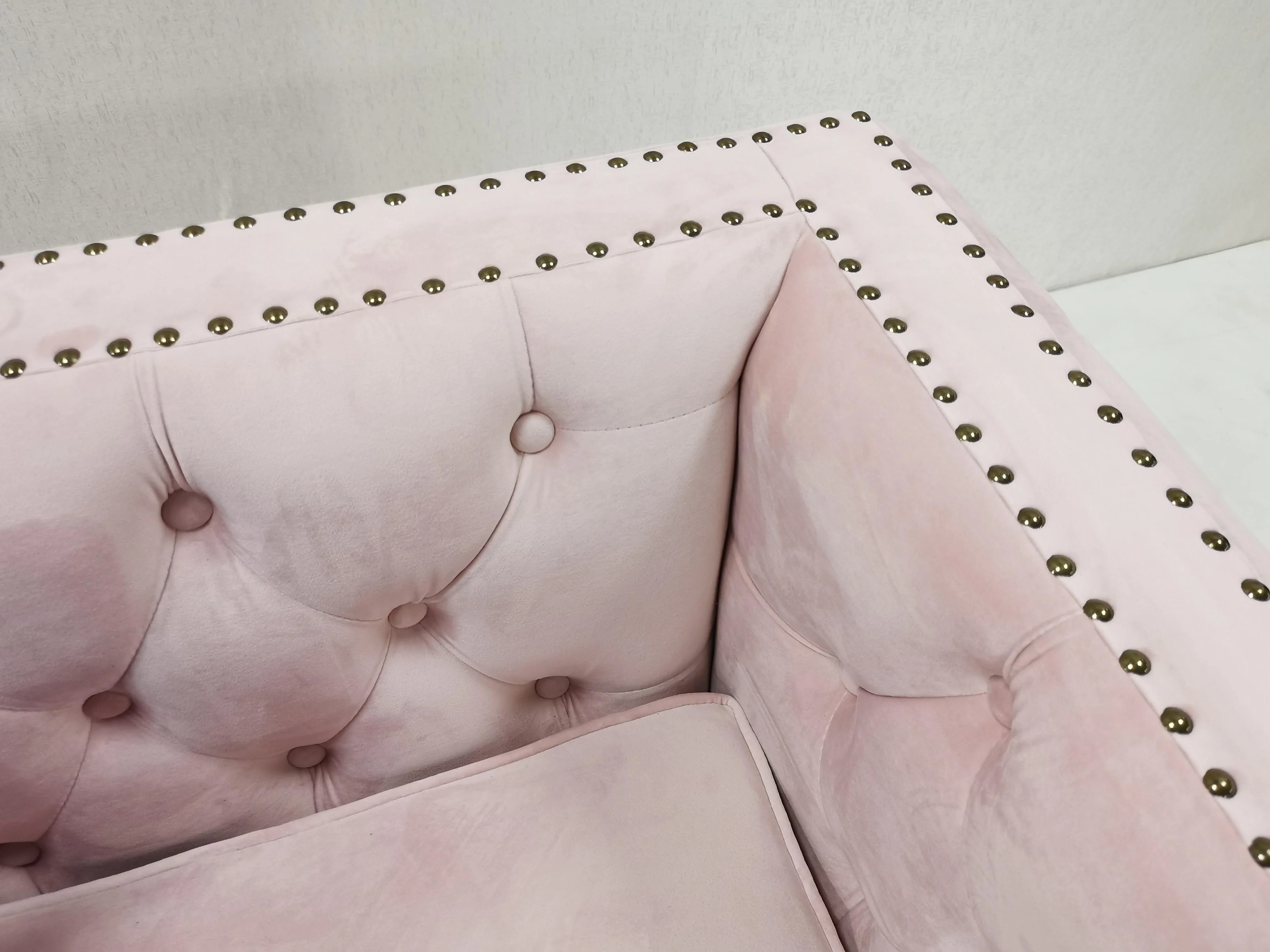 
Lover Seat American Style Living Room Modern Furniture 2 seat pink Upholstery velvet sofa 