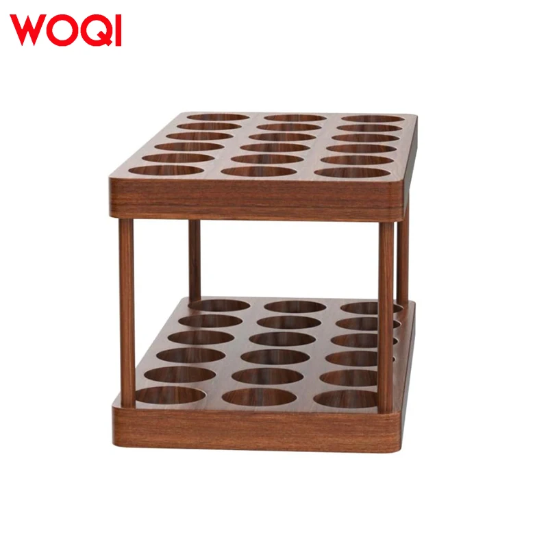 WOQI Wholesale Large Capacity Double Layers Space Saving Wood Egg Tray Holder for Kitchen