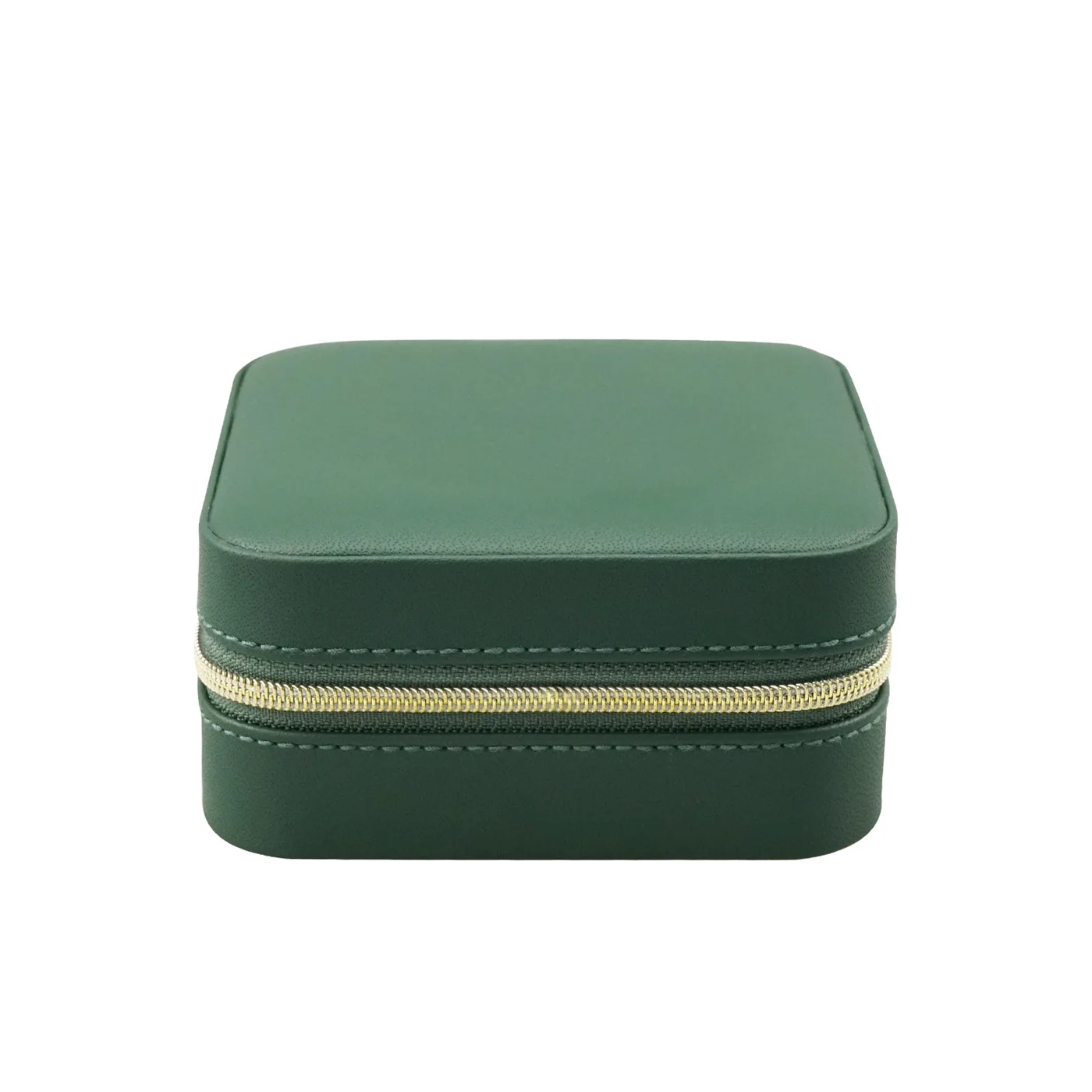 Wholesale custom logo set silk low moq velvet round necklace mini green resin ring light jewelry box with monitor