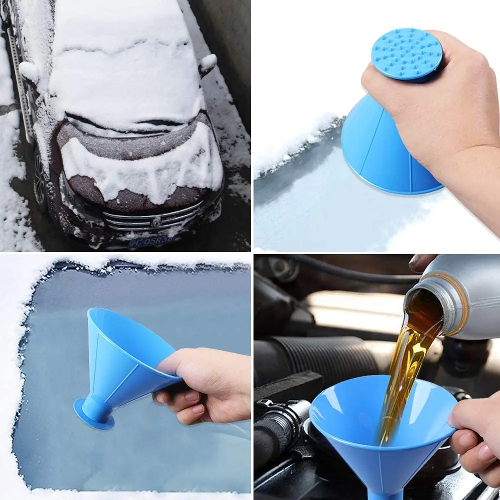 Car Window Windshield Snow Remover Car Ice Scraper Oil Funnel Car Snow Remover Shovel Window Scraper Ice Cone Scraper