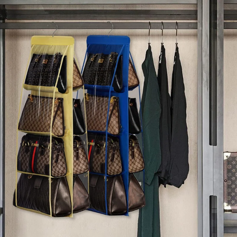 High Quality Oxford Fabric Double Sided Handbag Organizer Large Capacity Messenger Bag Storage Hanging Closet Function Space