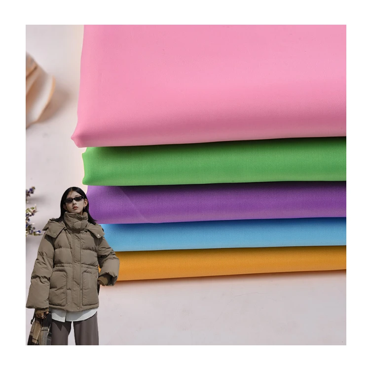 In Stock!Fabric Manufacturer Different Color Polyester 190T 210T 230T 290T 300T Waterproof Taffeta Fabric for Down jacket Lining