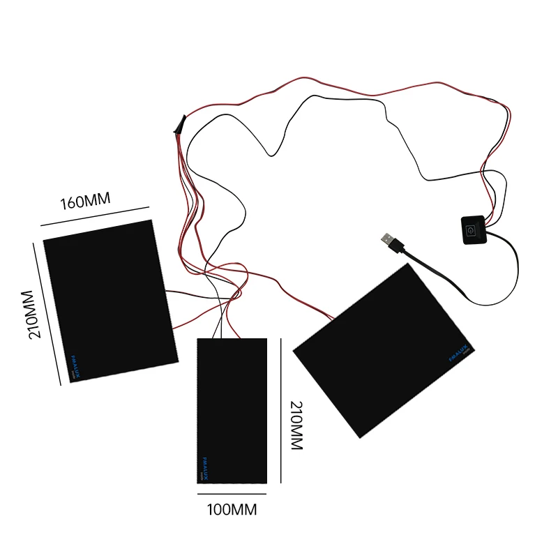 Usb Powerbank Battery Electric Heating Pads 3.5v 5v 7.4v 12v With NTC Switch Grahphene Heating Films Thermal parts For Jacket