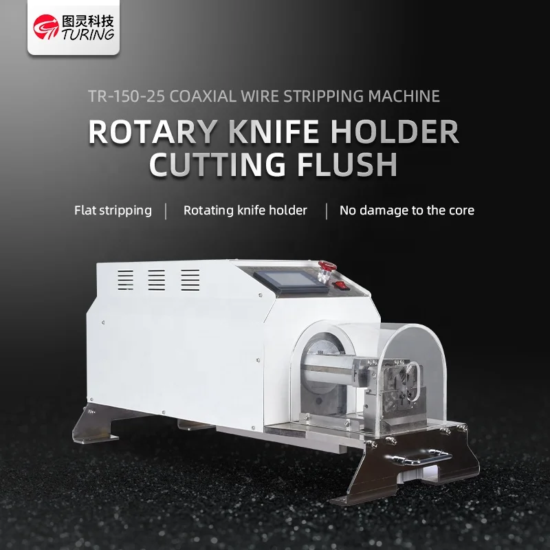 Semi-auto Large Wire Cut Strip Machine Coaxial Cable Cutting  Cable Strip Machine Rotary Coaxial Cable Wire Stripping Machine