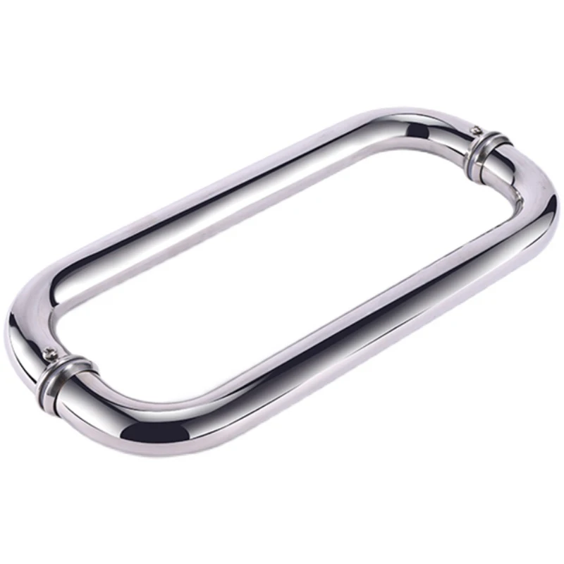 Customized Aluminum Curved Shower Door Handle Shower Sliding Door Hardware Double Sided Round Tube Glass Door Handle