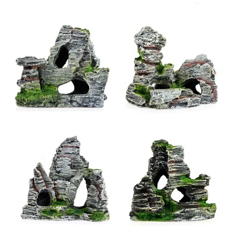Aquarium Hideaway Rock Cave for Aquatic Pets to Breed, Play and Rest, Safe and Non-Toxic Ceramic Fish Tank Ornaments