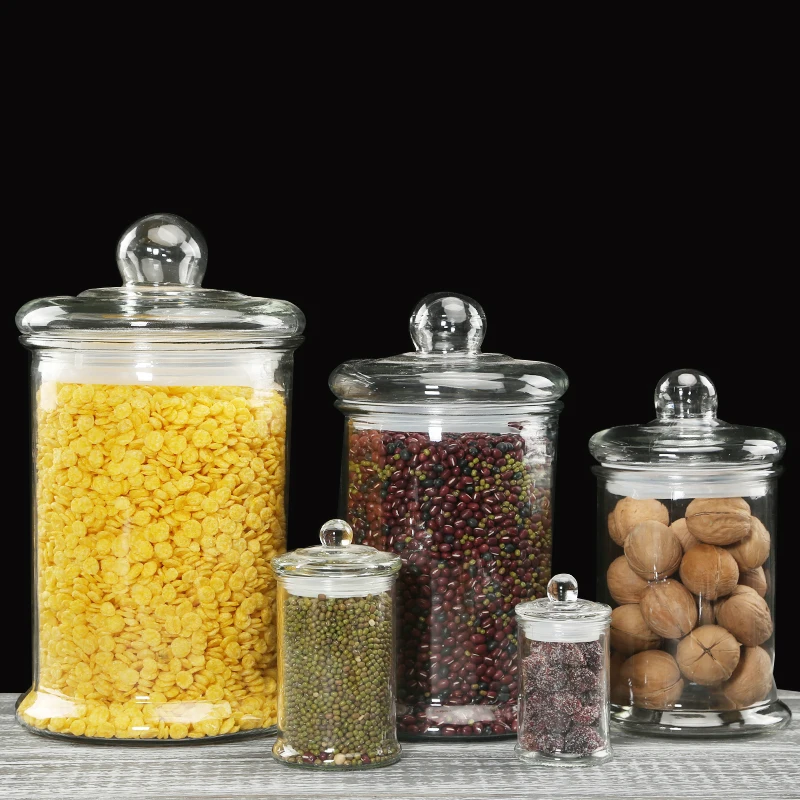 
Wholesale Kitchen Storage Bottles Fruit Canning Food Container With Airtight Dome Glass Cover 