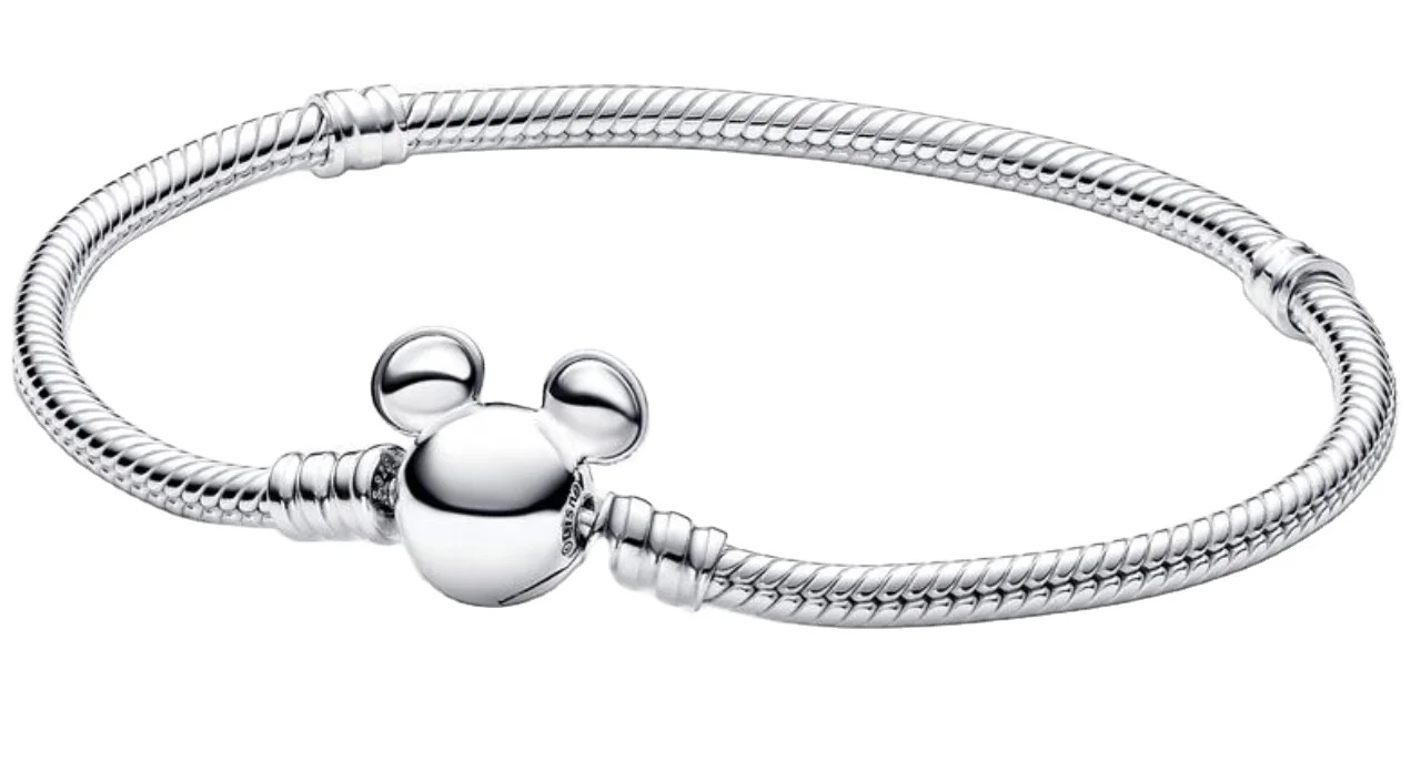 Fashion Designer Mickey DIY Pendant Beads Fine Women Pulsera 100%  ALE S925 Sterling Silver Original Pan do raes Charm Bracelet