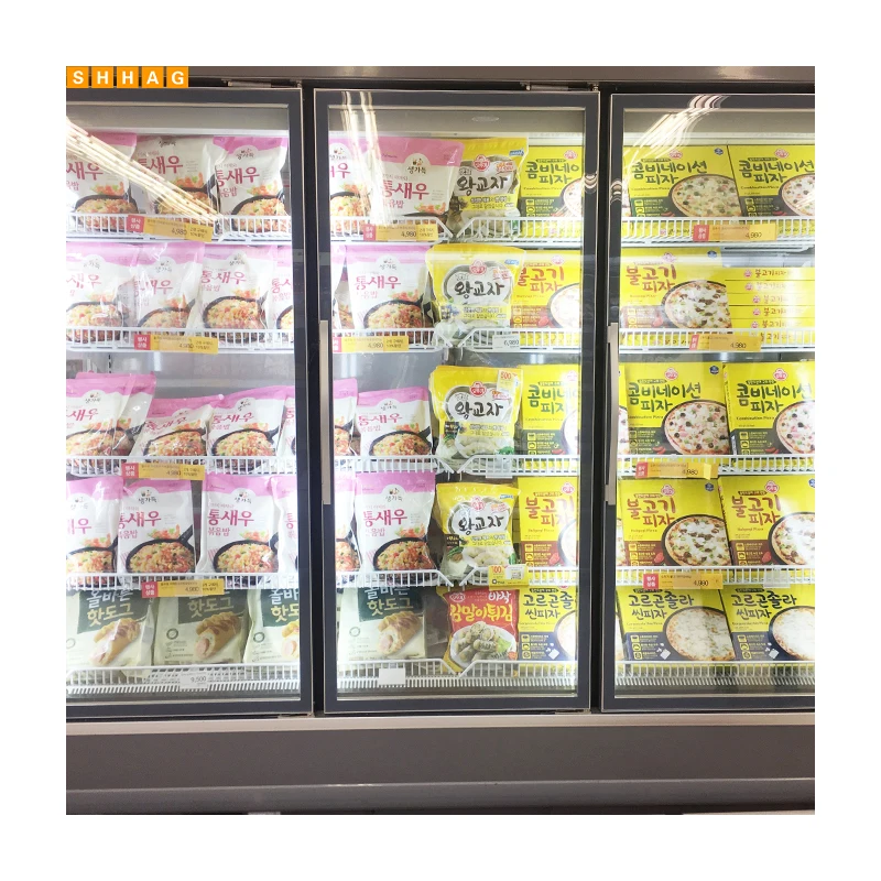 Supermarket Beer Drink Display Glass Door Showcase Freezer Upright Refrigerators Glass Door