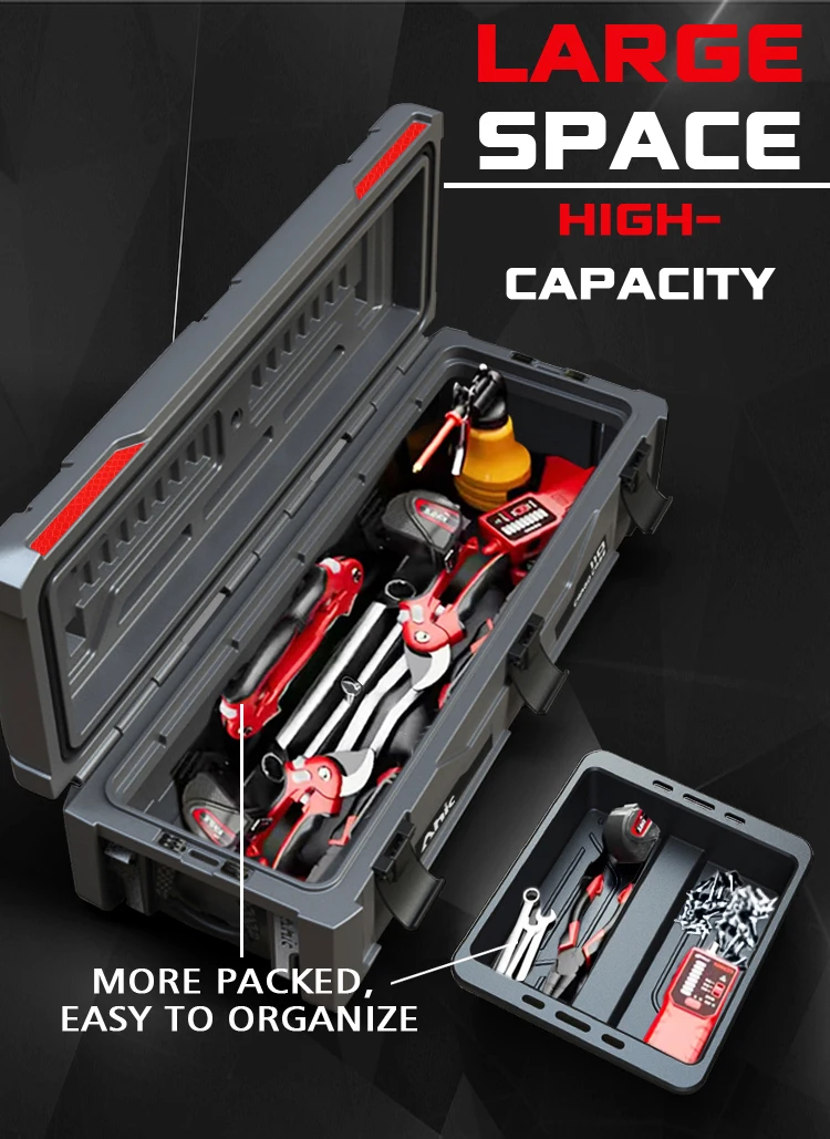 AHIC TH175 Large 175L Capacity Multi-Function Accessory Box Waterproof Cargo Case Camping Tools Customizable OEM Plastic Case
