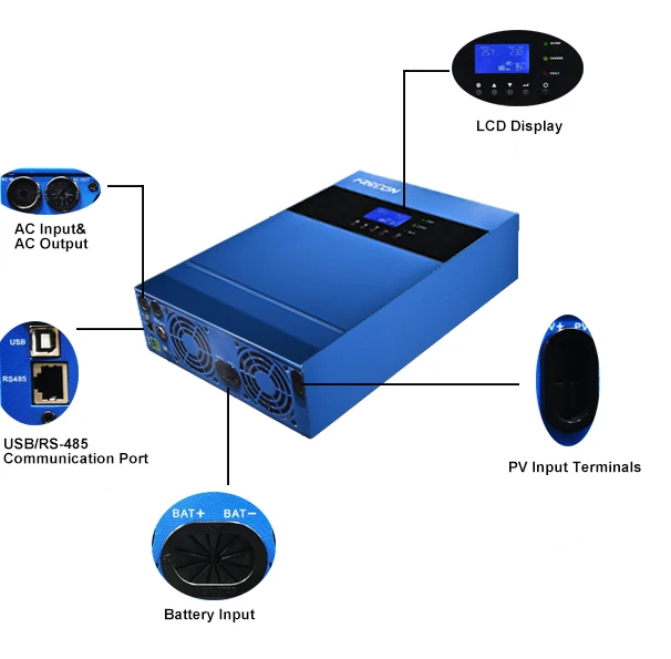 Солнечный инвертор Frecon MPPT DC 24 В 48 220 AC 3 кВт 5 3000