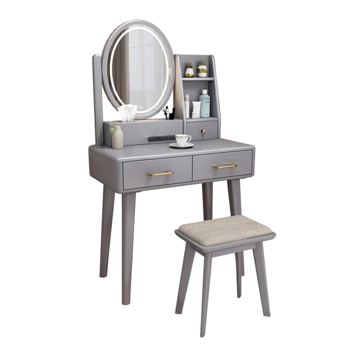 Wholesale  Bedroom Wooden Makeup Dresser Dressing Table with LED Mirror
