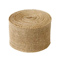 Wide 8cm Natural Burlap Fabric with Beautiful Burlap Ribbon  Long 10M for Wedding Event Party and Home Decoration