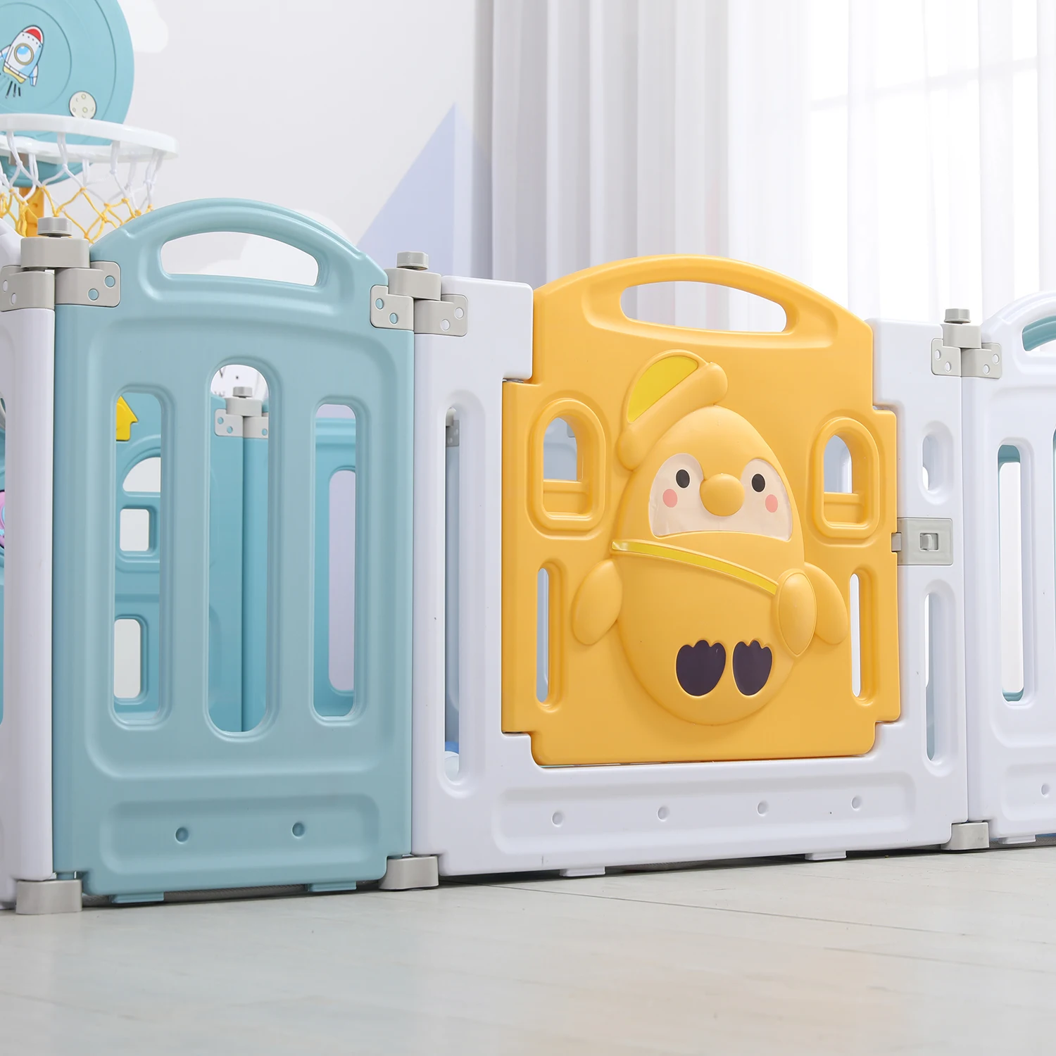 High Quality Free Installation HDPE Playpen Baby Safety Fence Corral Bebe