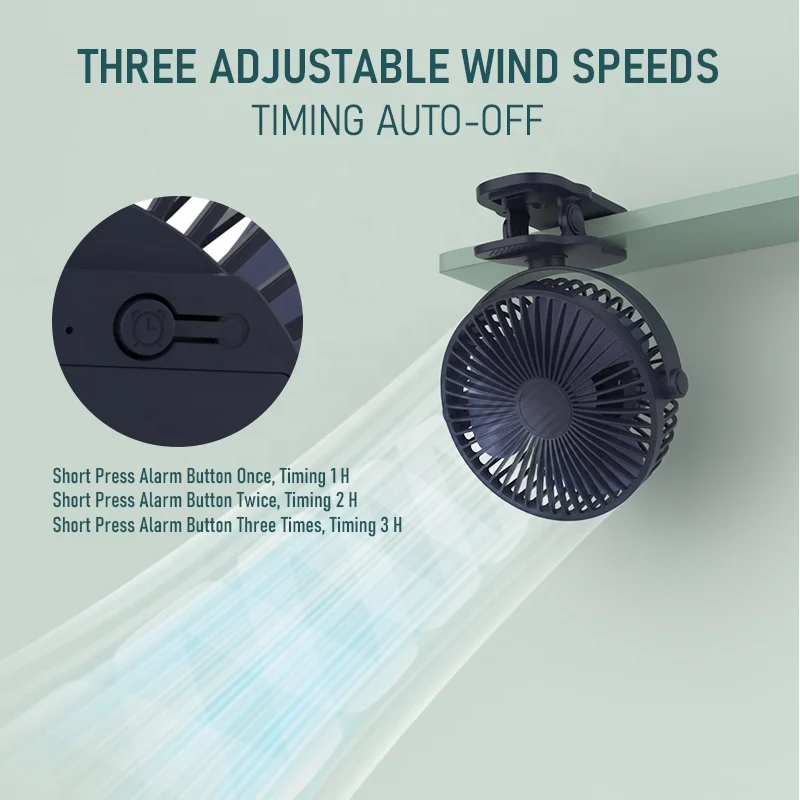 360 Degree Adjustable Tilt Electric Tabletop Fan Office  Desk Compact USB  DC Fan