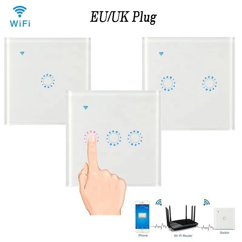 India smart wifi touch switch for LED light remote control google home support alexa wall socket switch 86*86*mm standard size