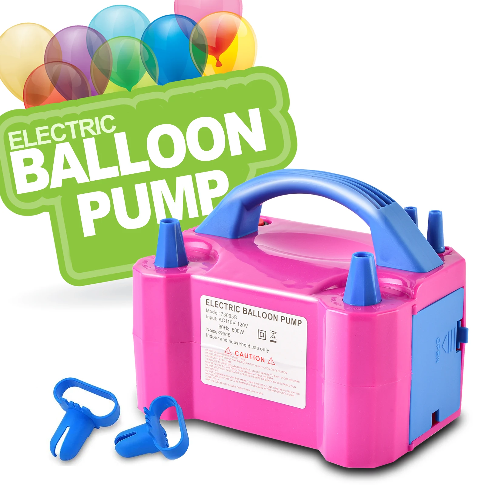 Portable Dual Nozzle 600W Electric Balloon Inflator air Pump for Party Decoration