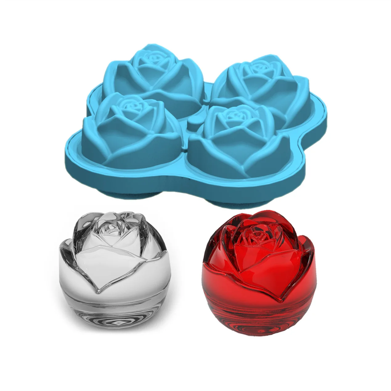 2022 Amazon Hot Selling Trending Products Rose Ice Ball Mould Silicone Ice Ball Maker Ice Cube Tray