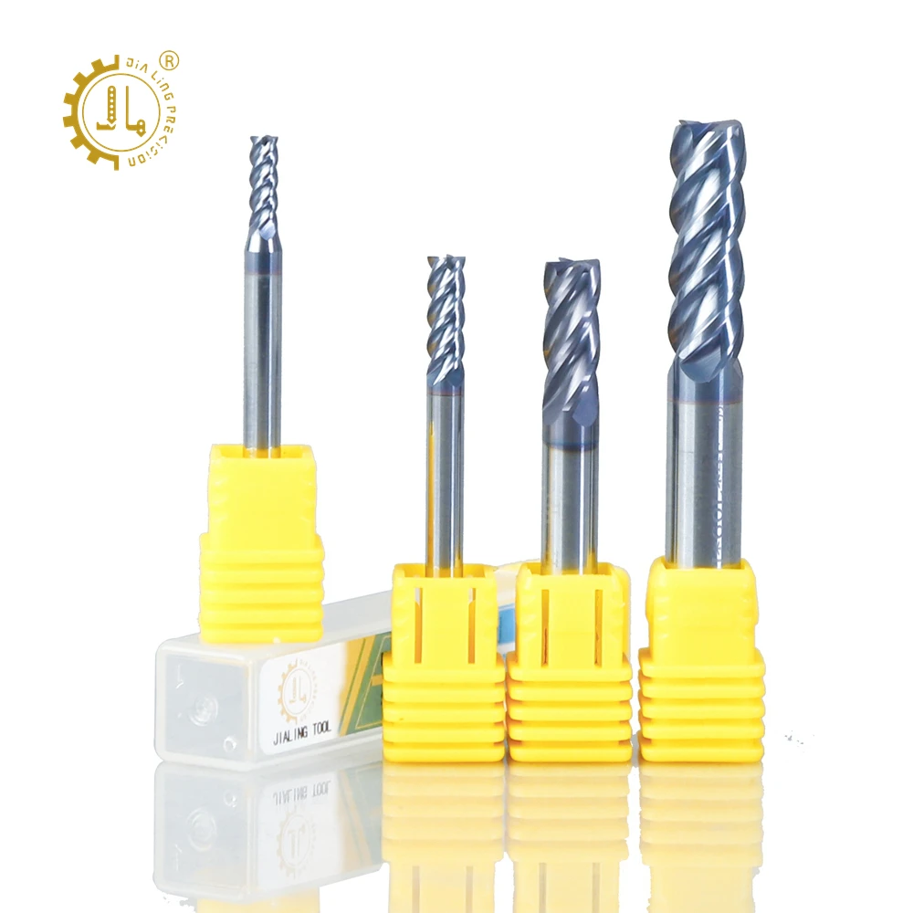 60 Degree Tungsten Steel Milling Cutter CNC 4 Flute HRC 60/65 Corner Radius Endmill Tungsten Carbide End Mill For Metal Working