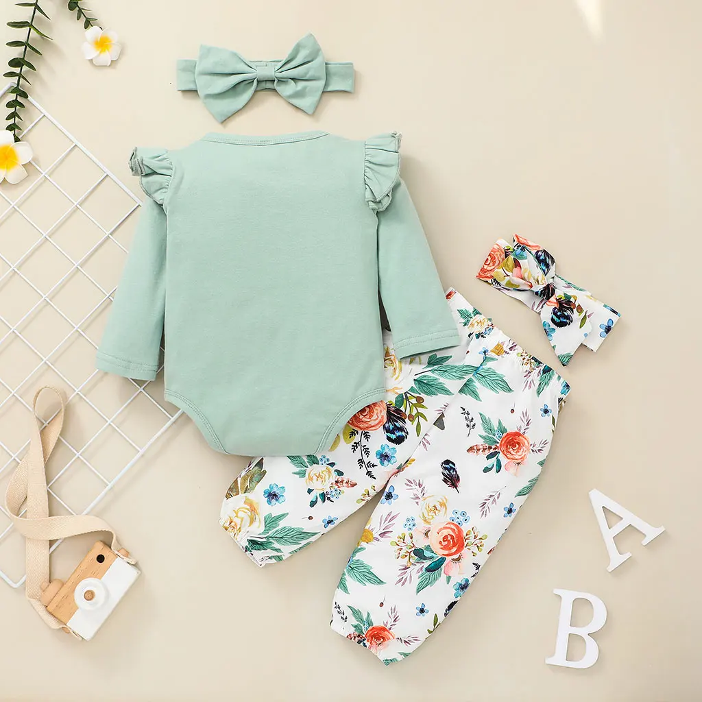 Eco Friendly Cute 100% Playsuit Pajamas Kids New Design Homefit Textile New Born Baby Clothes Baby Ribbed Knit Romper Set