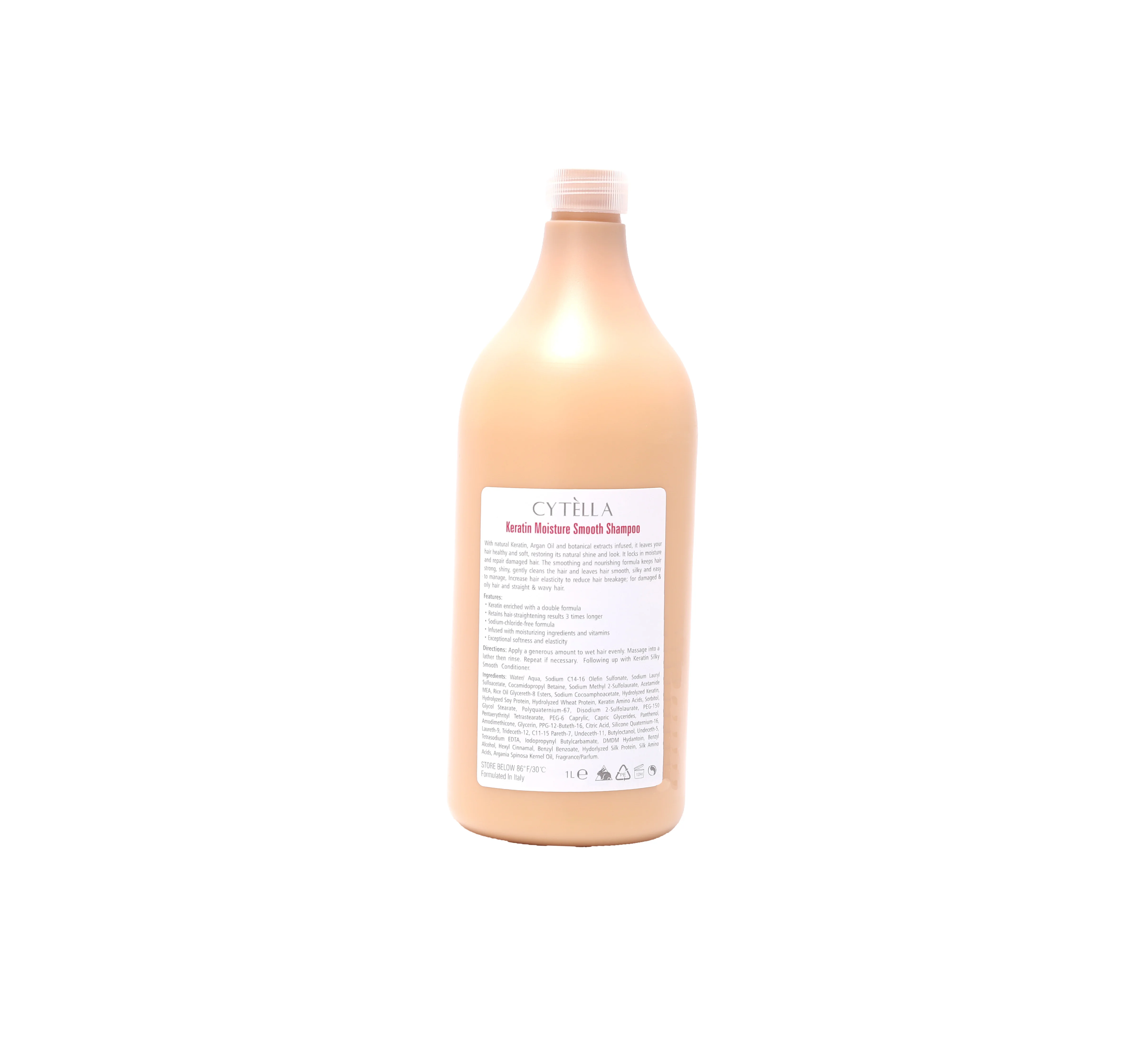 Keratin Oil Fortifying Anti-Frizz Shampoo for Damaged Hair with Keratin Proteins & Argan Oil, Paraben-Free, Sulfate-free