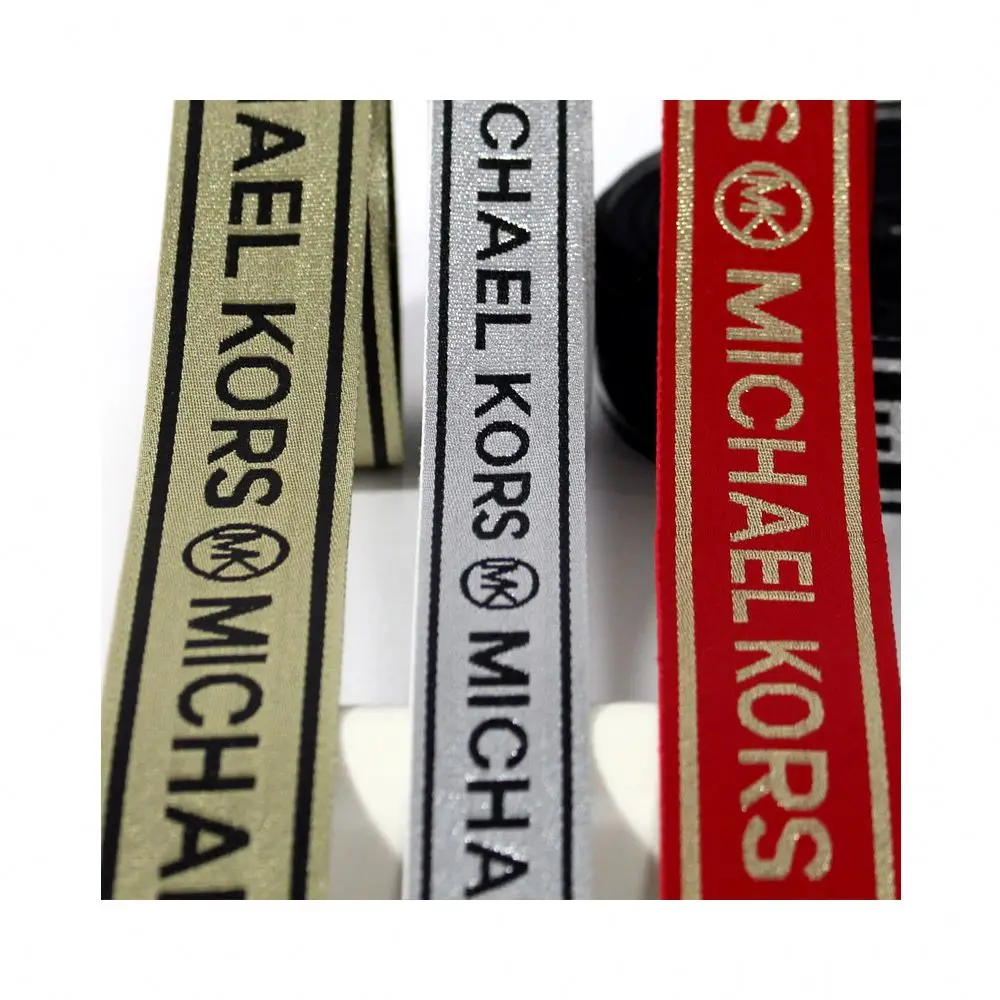 custom polyester jacquard embroidery webbing polyester flat jacquard weave nylon strap imitation nylon jacquard webbing