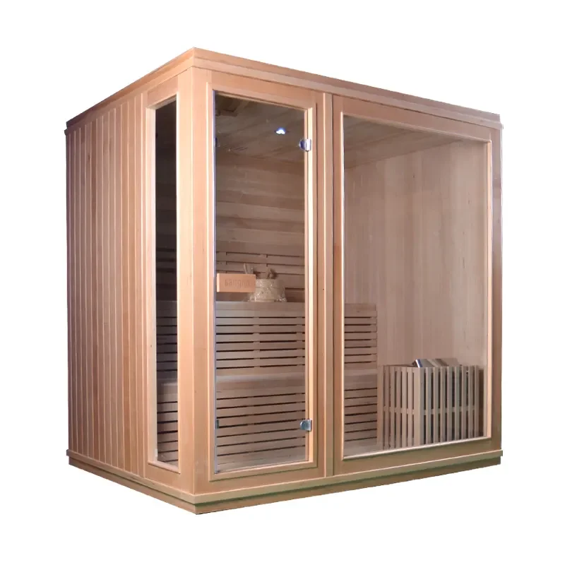 Traditional Dry Sauna Luxury Indoor Steam With Sauna Room Wet Steam Computer Control Panel 2 Person For Sale