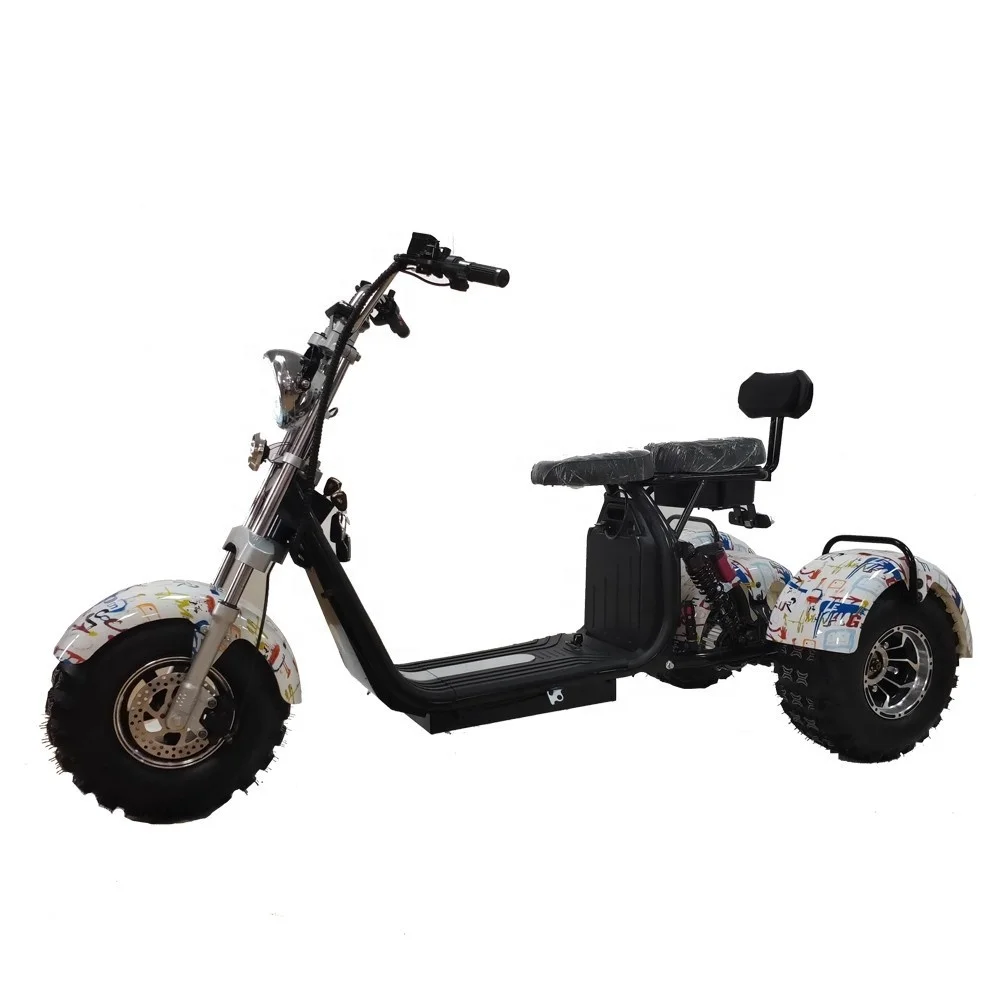 Harlley Citycoco Electric Tricycle Three Wheel Electric Scooter with Off-road Tires for Adult